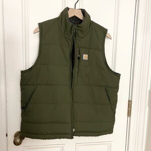 NWOT Carhartt Olive Quilted Reversible Puffer Vest
